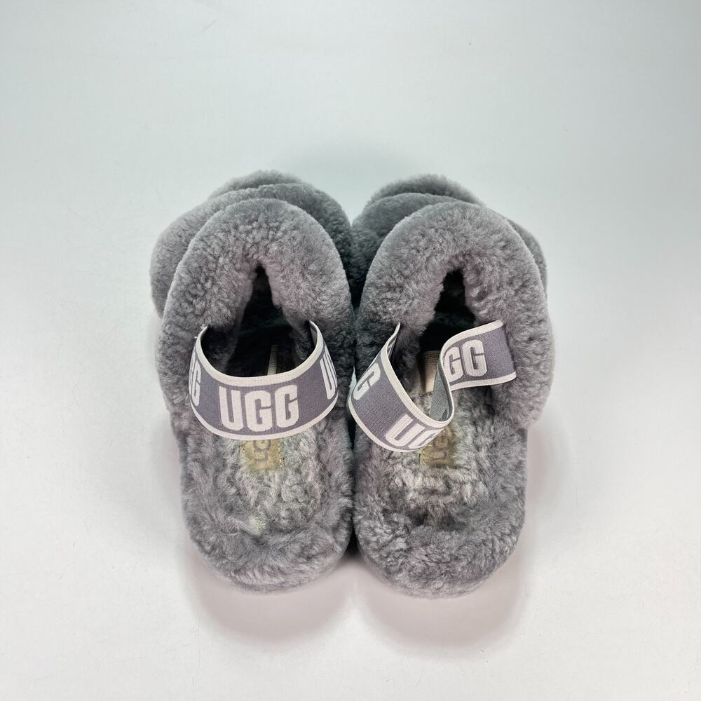 UGG Oh Yeah Slide Gray Sheepskin Comfort Platform Sandals 1107953 Women's Size 7 - Picture 6 of 10